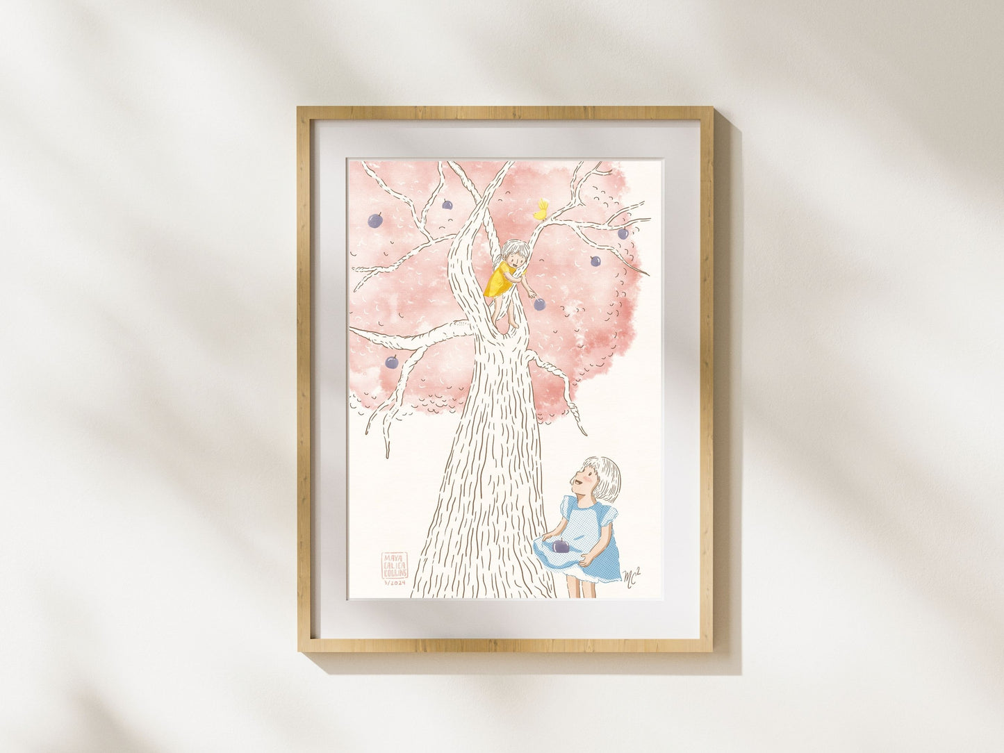 "Sisters Picking Fruit" Art Print