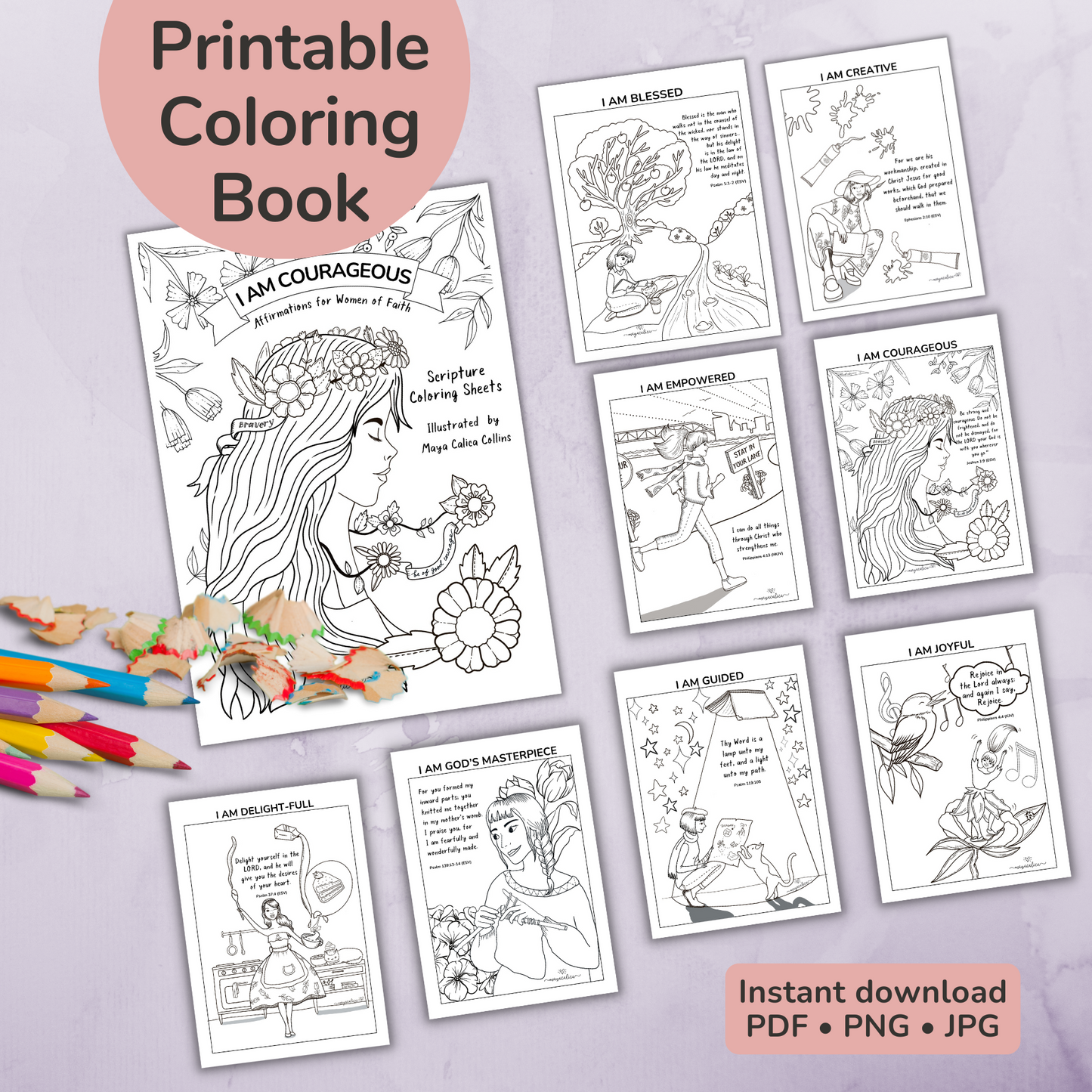 I AM COURAGEOUS: Affirmations for Women of Faith Coloring Book