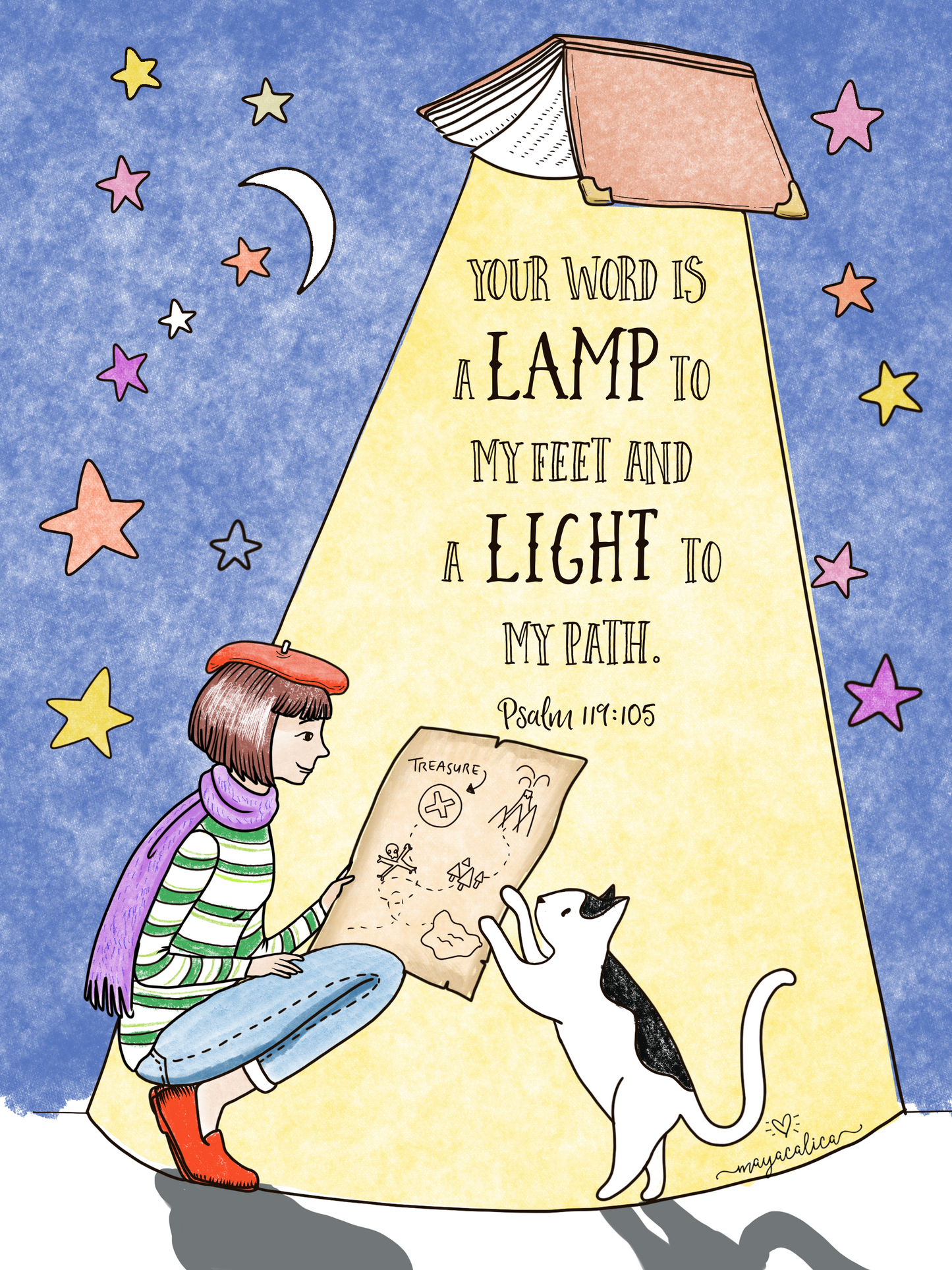 “Your Word is a Lamp” Printable Coloring Page, Bible Verse Coloring Page, Instant Download, Print at home