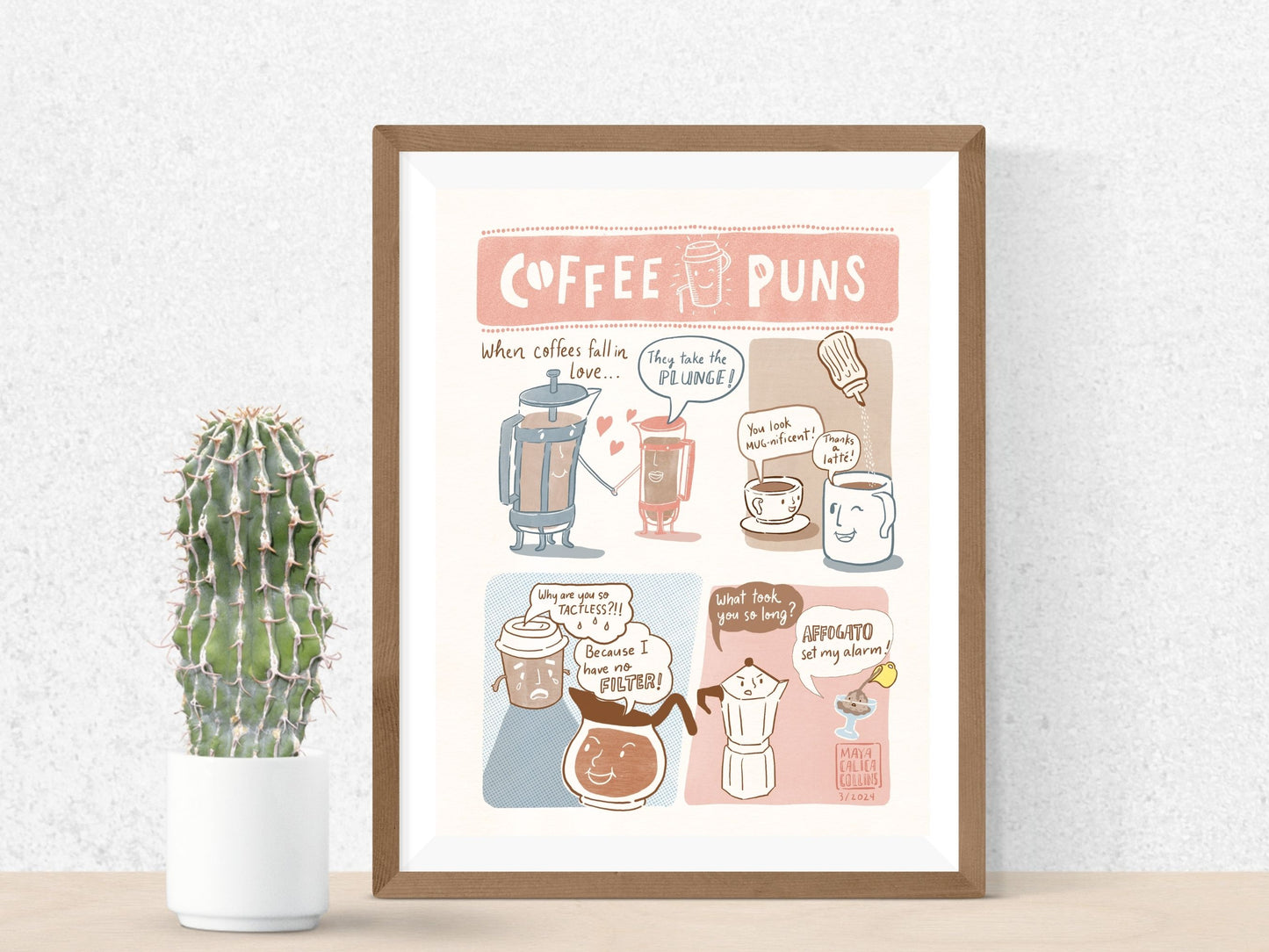 Funny Cafe Puns Art Print
