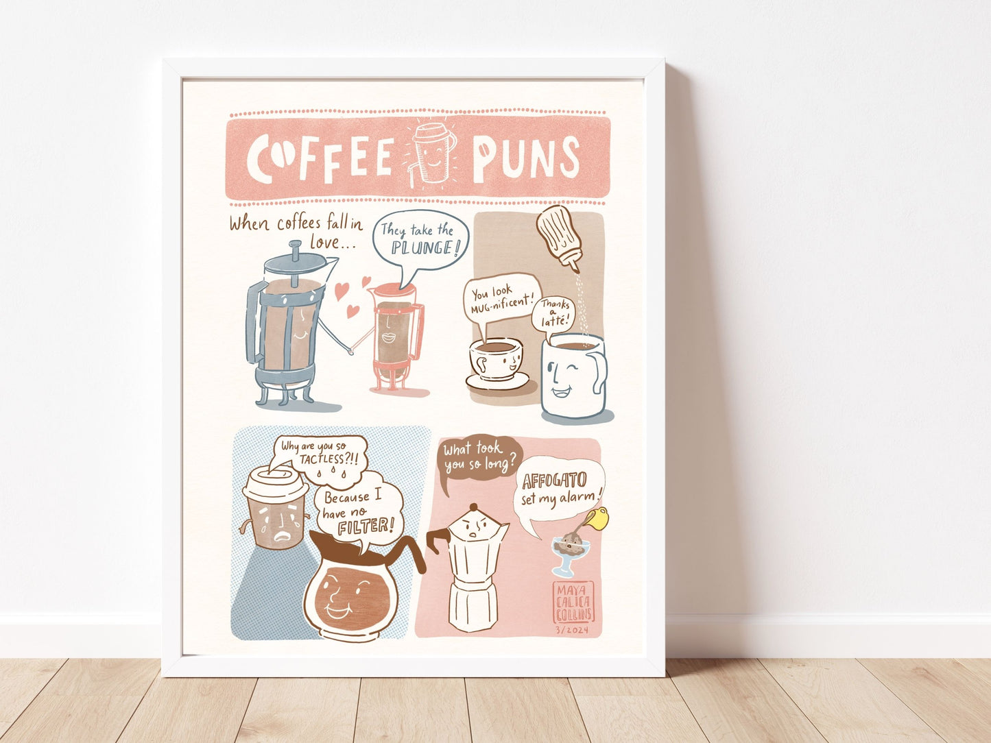 Funny Cafe Puns Art Print