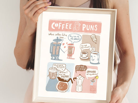 Funny Cafe Puns Art Print