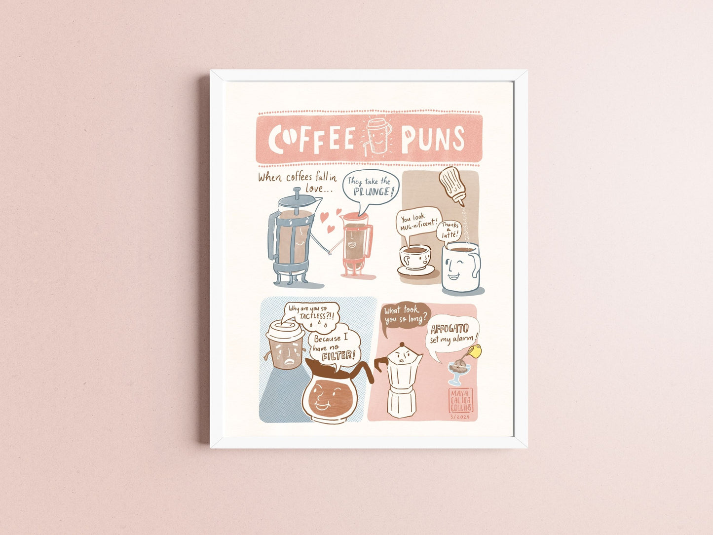 Funny Cafe Puns Art Print