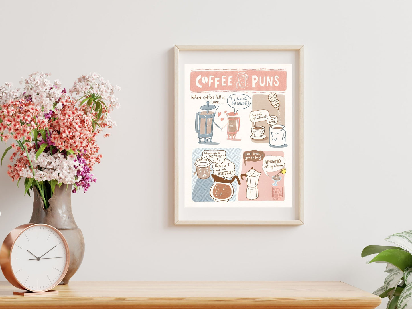 Funny Cafe Puns Art Print