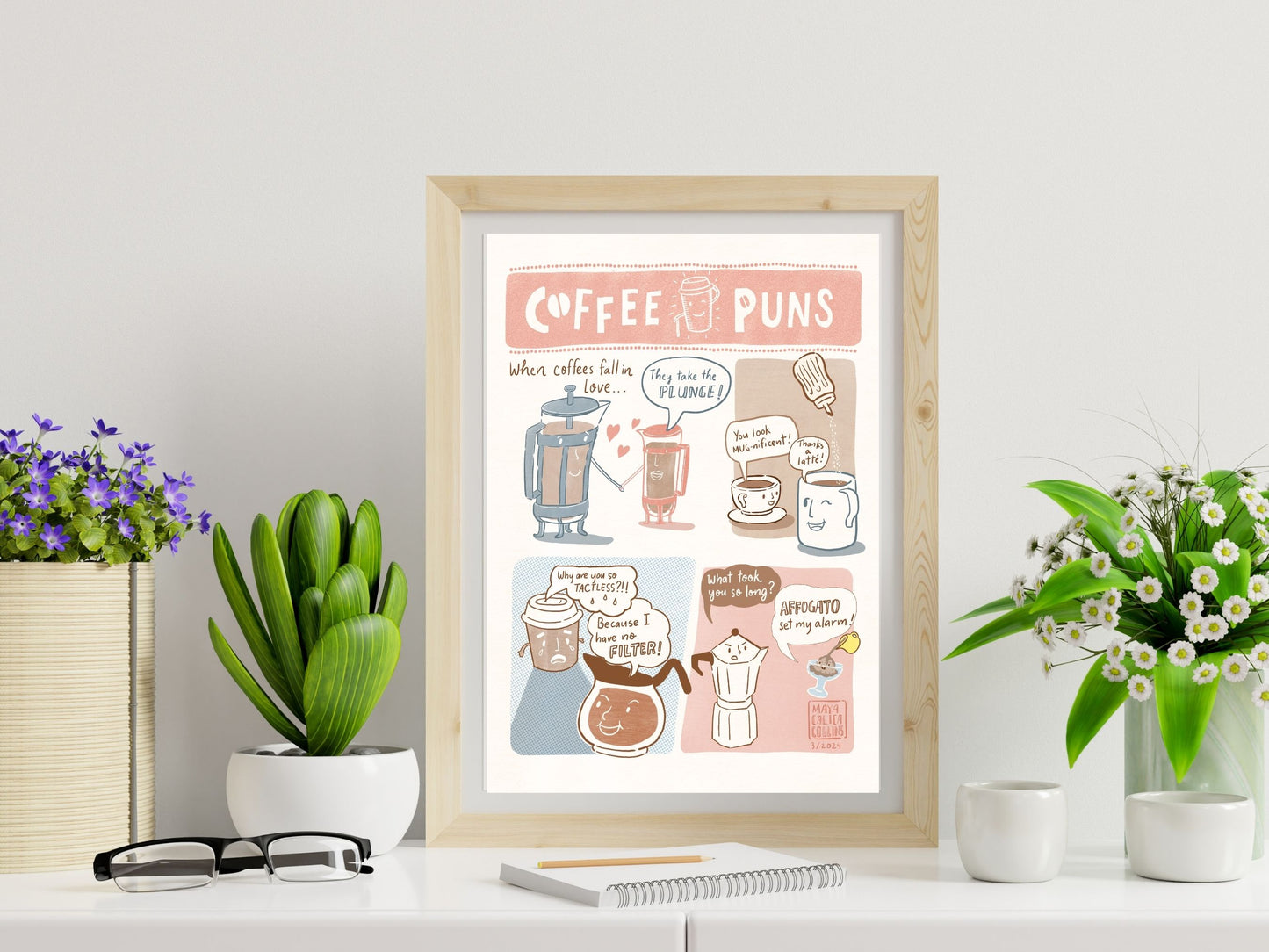 Funny Cafe Puns Art Print