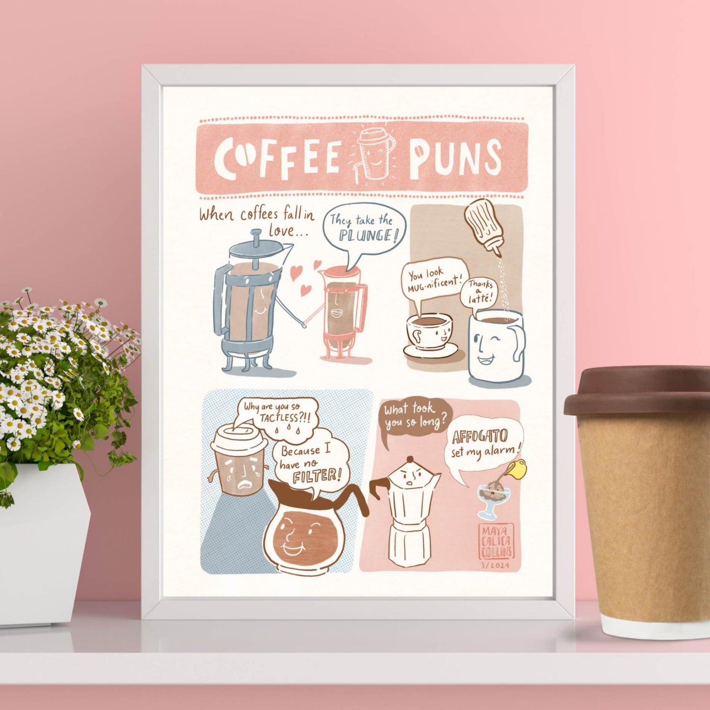 Funny Cafe Puns Art Print